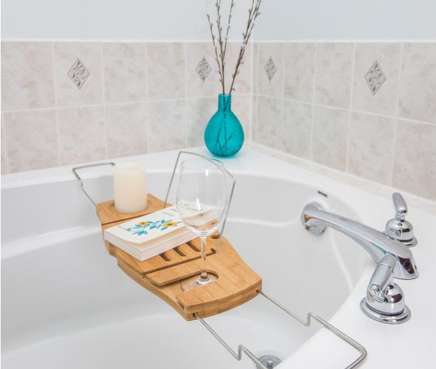 staged bathtub - ready for a relaxing soak